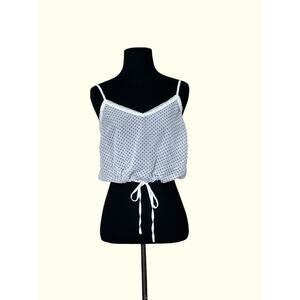 Honey Punch white black polka dots crop cami size Small